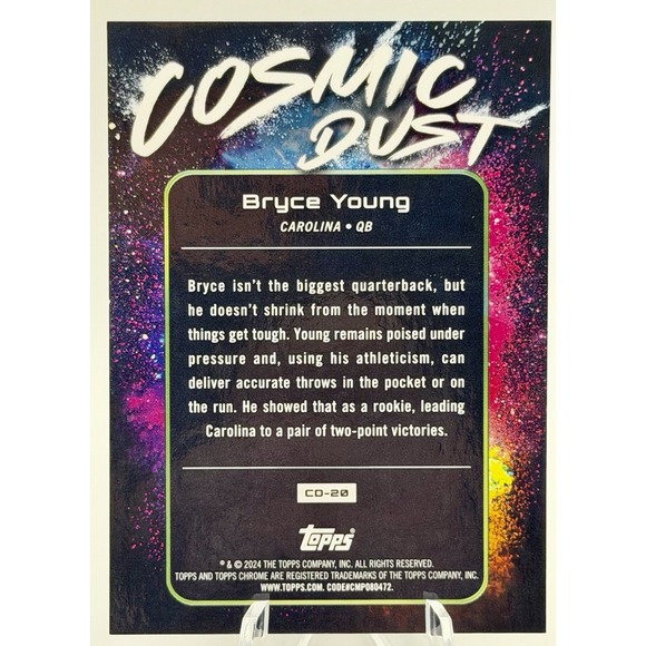2024‎ Topps Cosmic Chrome Bryce Young Cosmic Dust #CD-20 Case Hit SSP Rare - Picture 2 of 3